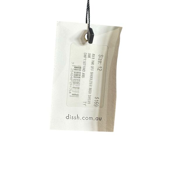 Dissh Ava Off Shoulder Midi Dress 12 Peek A Boo Romantic Boho Navy Euro Summer - Picture 9 of 12